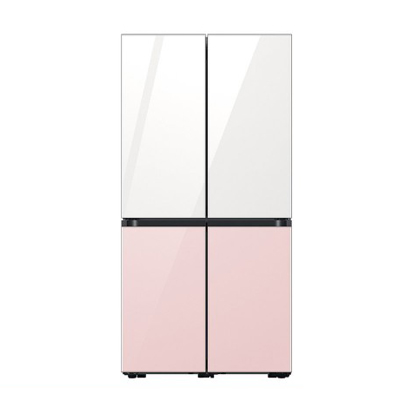 [삼성] BESPOKE 4도어 키친핏 냉장고 615L (화이트+핑크)